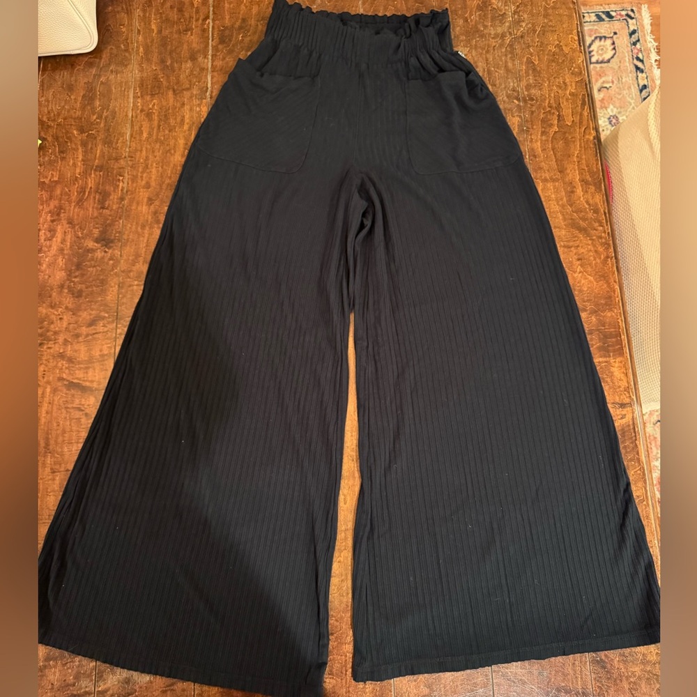 Free People Movement Blissed Out Black Wide-Leg Pants Size xs - Picture 2 of 4